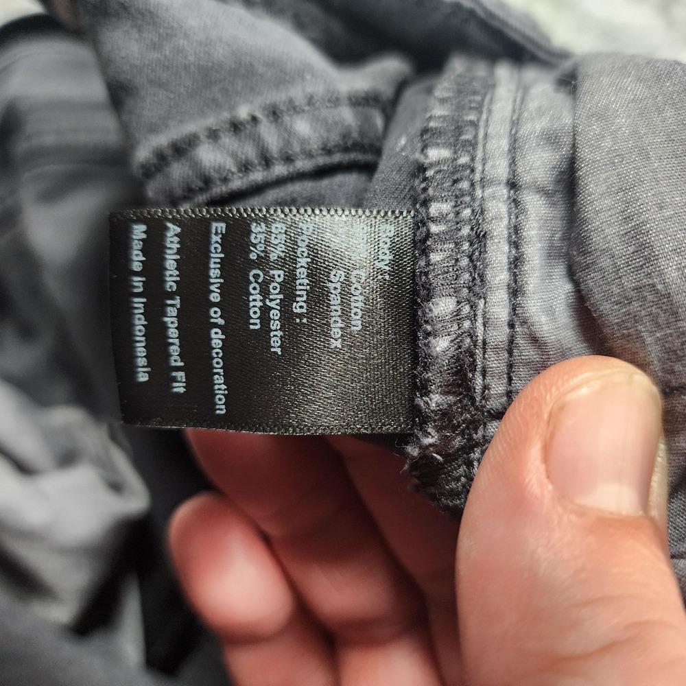 Flint And Tinder Jeans Mens 33x32 (Fits 31x30) Gray Athletic Tapered Charcoal - Picture 3 of 13